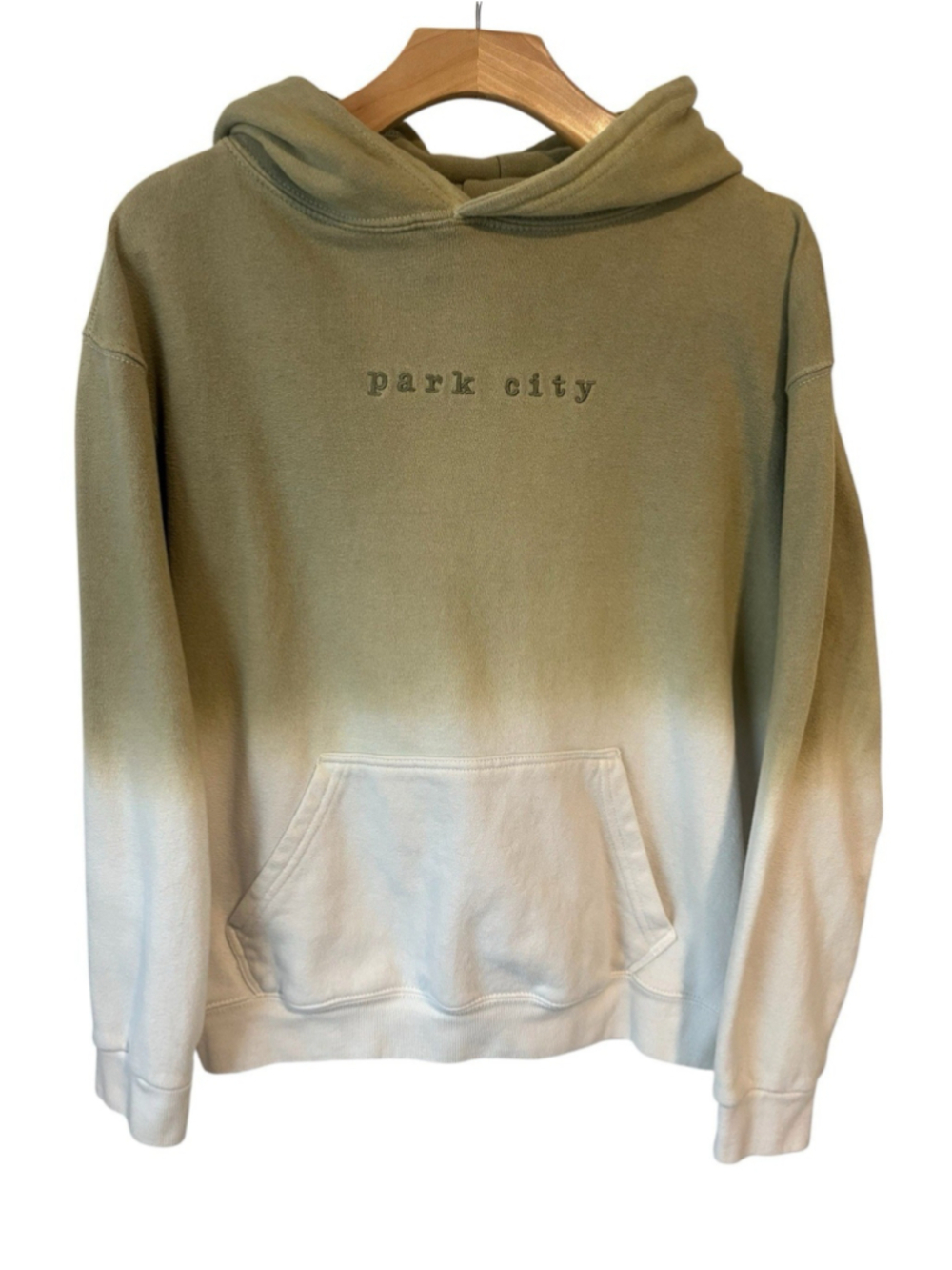 Outfitter Trading CO Womens XL Green Beige Hoodie Sweatshirt